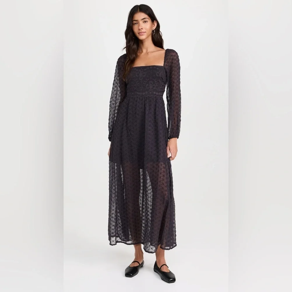 NEW Free People Malina Maxi Dress in Dark Scales